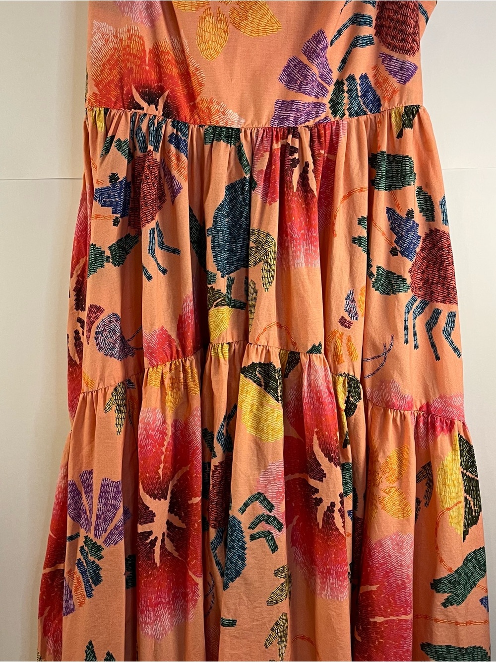 FARM Rio XS Women's Maxi Dress Sleeveless Floral Print Back Tie Summer Casual - Picture 2 of 6